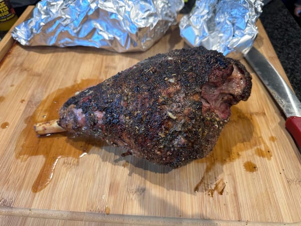 Cooked leg of lamb